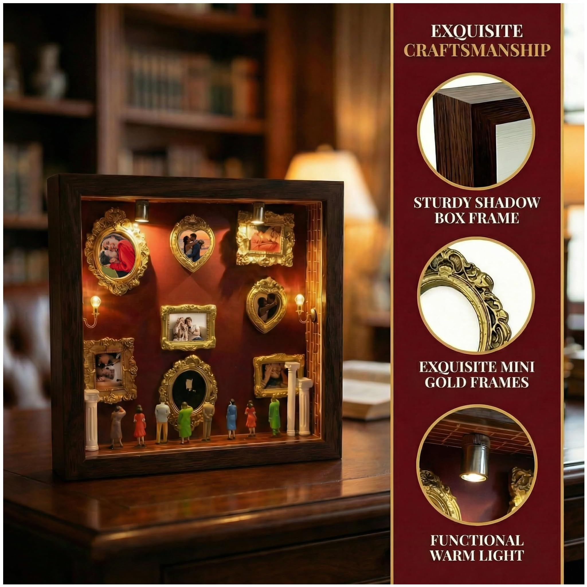 YXESO gold mini frames closeup for elegant milestone displays