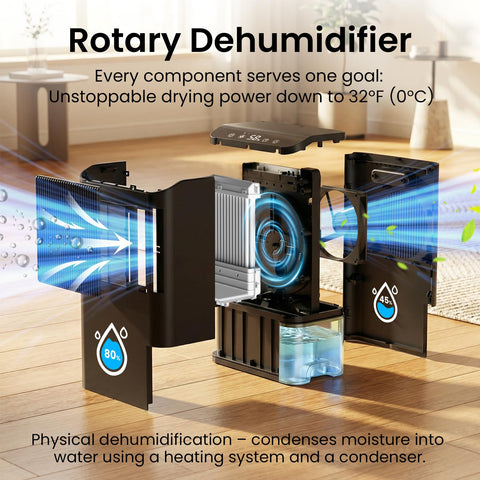 YXYUENSR dehumidifier demonstrates low-temperature operation for dry basements.
