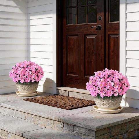 YXZZWL azalea topiary pink front door setup ready to display.