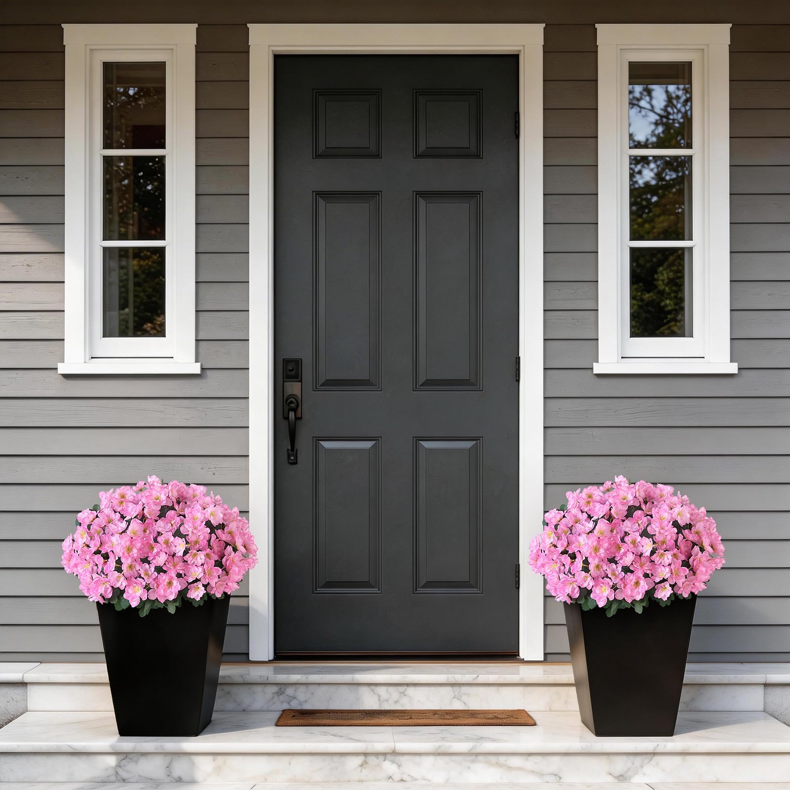 YXZZWL azalea topiary pink silk flowers close-up highlights vibrant petals.