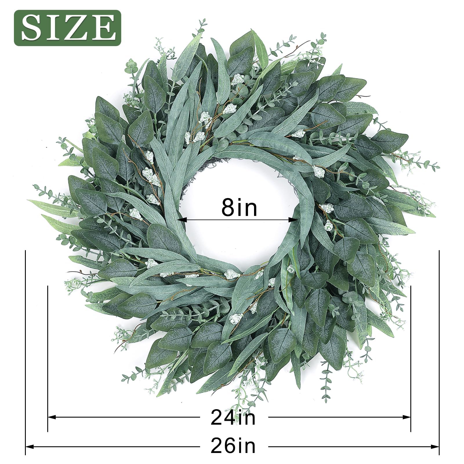 YXZZWL lifelike eucalyptus leaves with white berries brighten entryways.