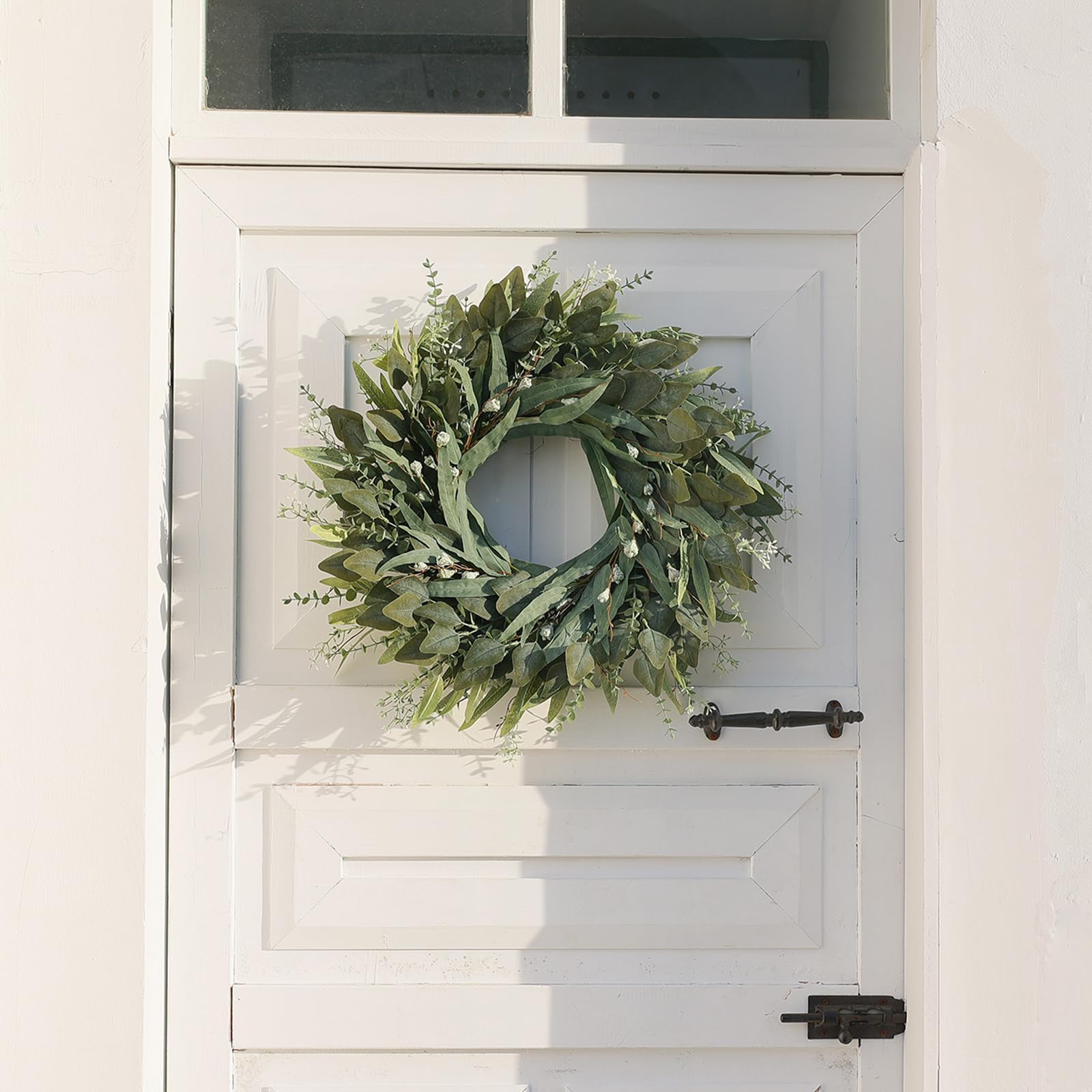YXZZWL eucalyptus wreath with adjustable stems for best display after shipping.