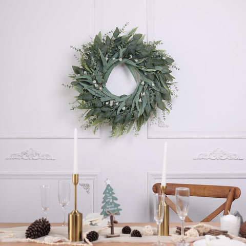 YXZZWL eucalyptus wreath suitable for weddings, Easter, and celebrations.