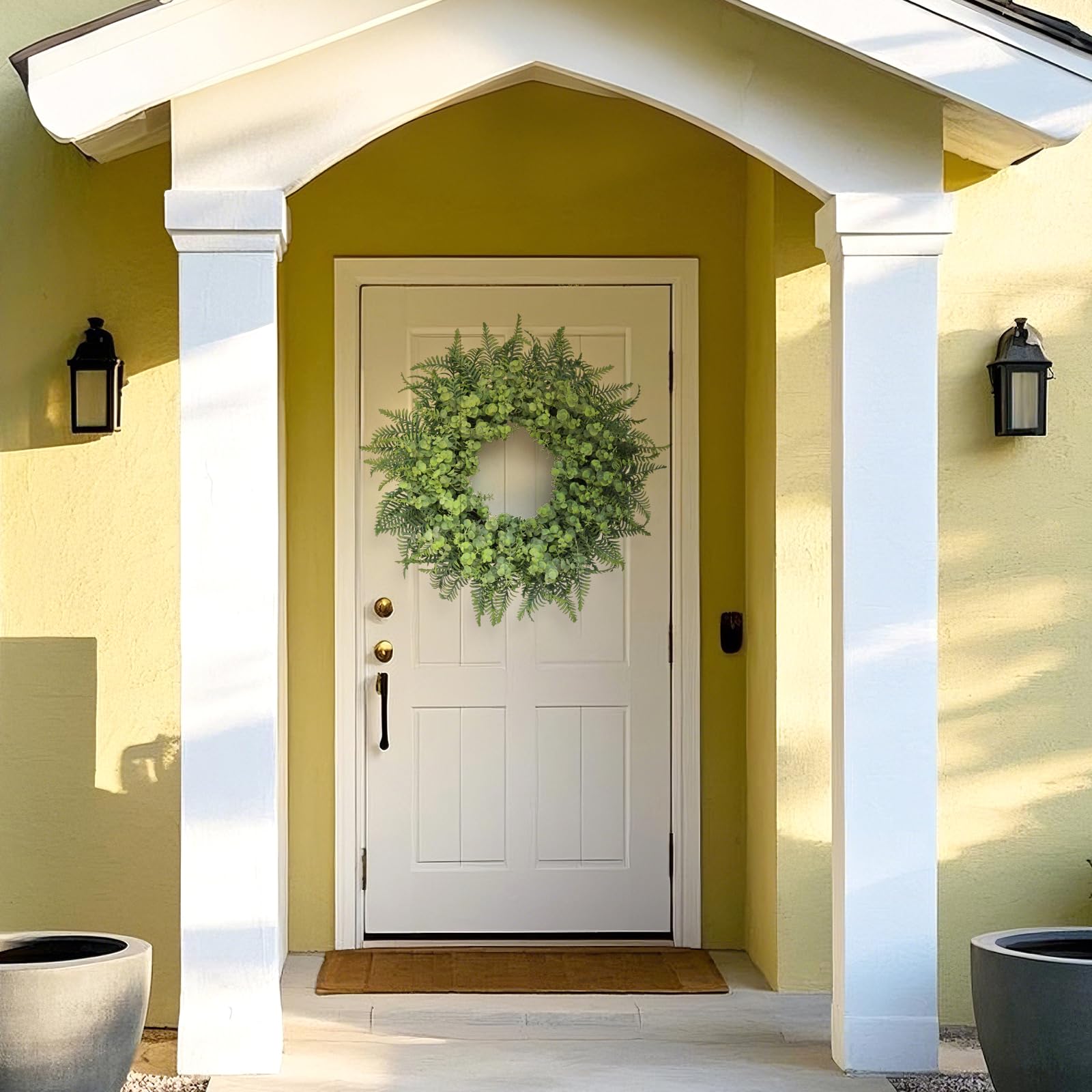 YXZZWL farmhouse-style greenery wreath for seasonal celebrations.