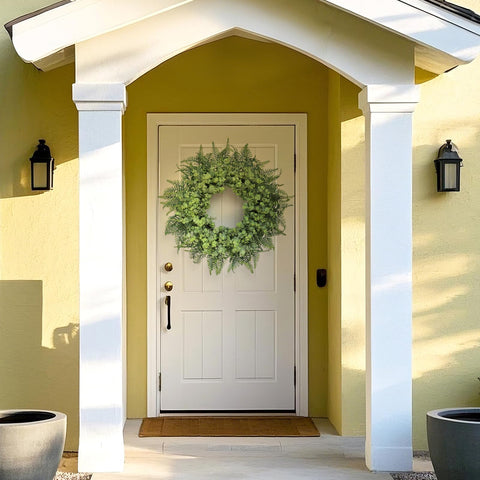 YXZZWL farmhouse-style greenery wreath for seasonal celebrations.
