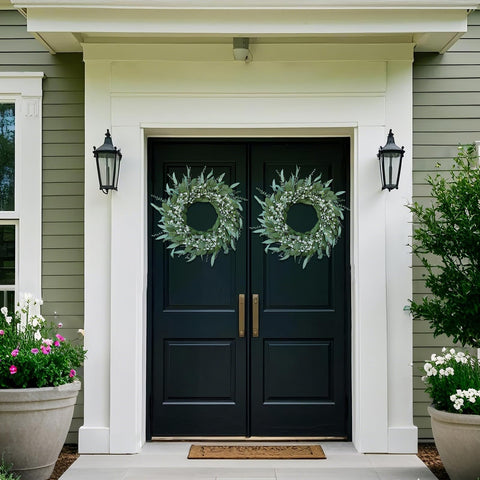 YXZZWL Large 24-26 inch diameter wreath fits most doors and windows.