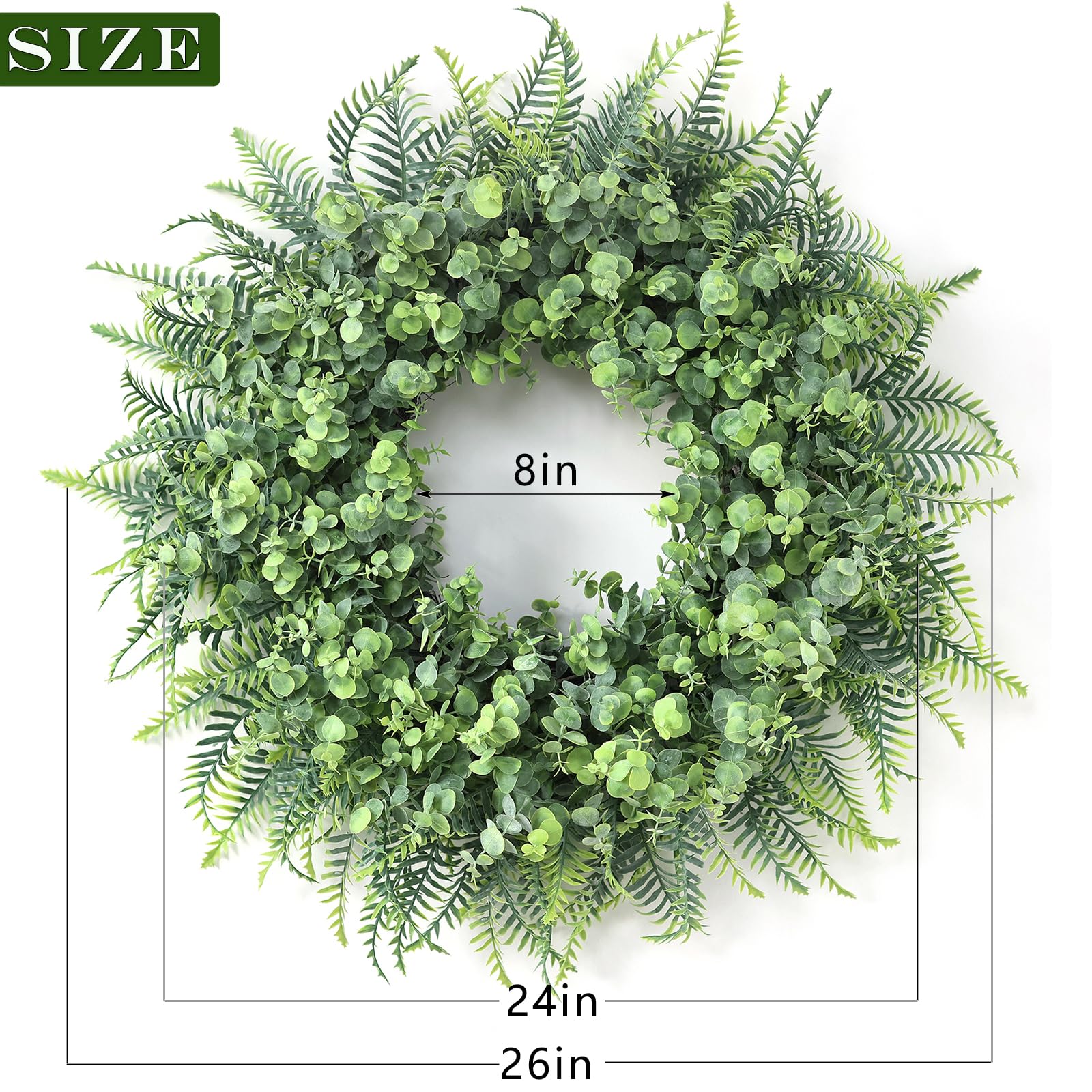 YXZZWL large 24-26 inch wreath ready to display on doors.