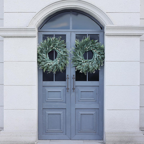 YXZZWL large diameter wreath makes an instant decor impact on doors.