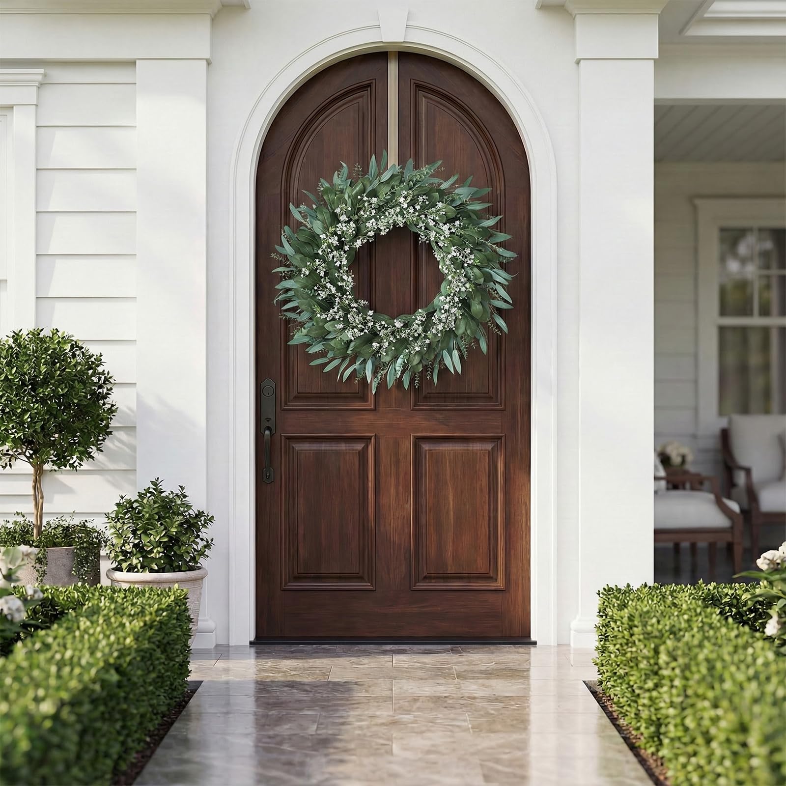 YXZZWL Valentine decor wreath in green and white for romantic spring surfaces