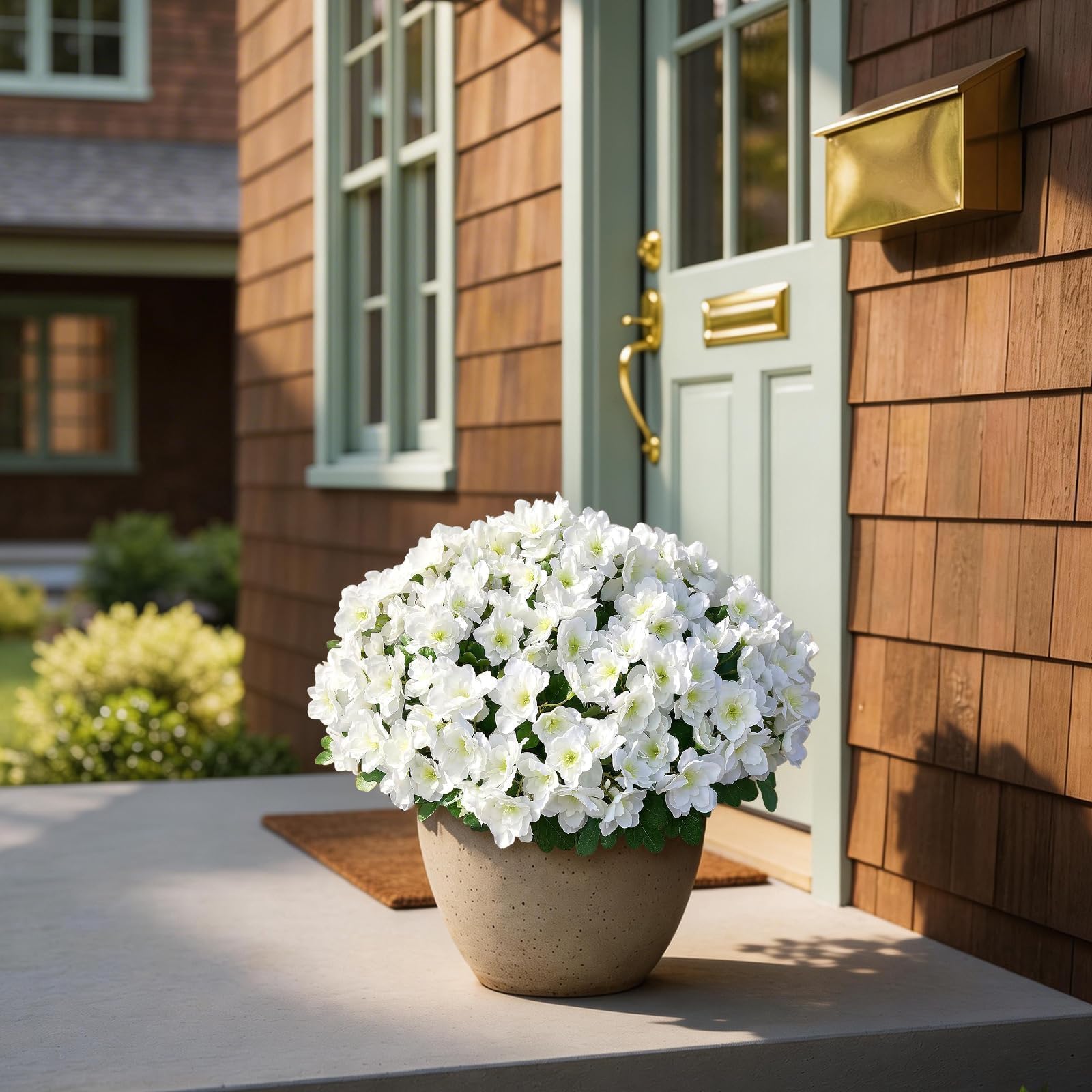 YXZZWL white azalea planter arrangement that looks lifelike outdoors