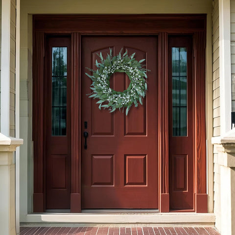 YXZZWL Outdoor-ready wreath demonstrates wind and water resistance for porch and patio.
