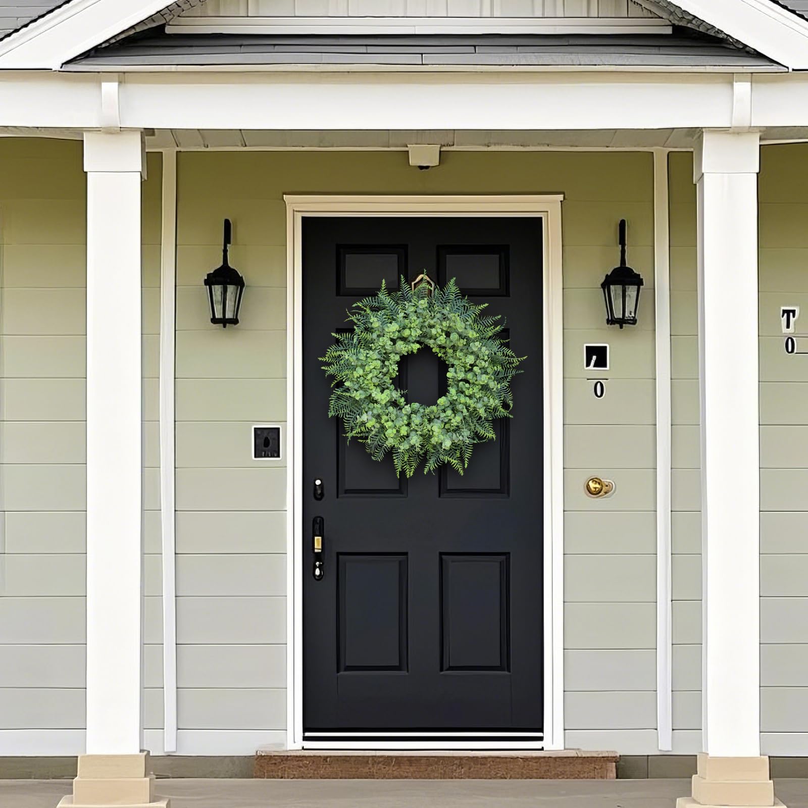 YXZZWL window decor green wreath adds bright interior accent.