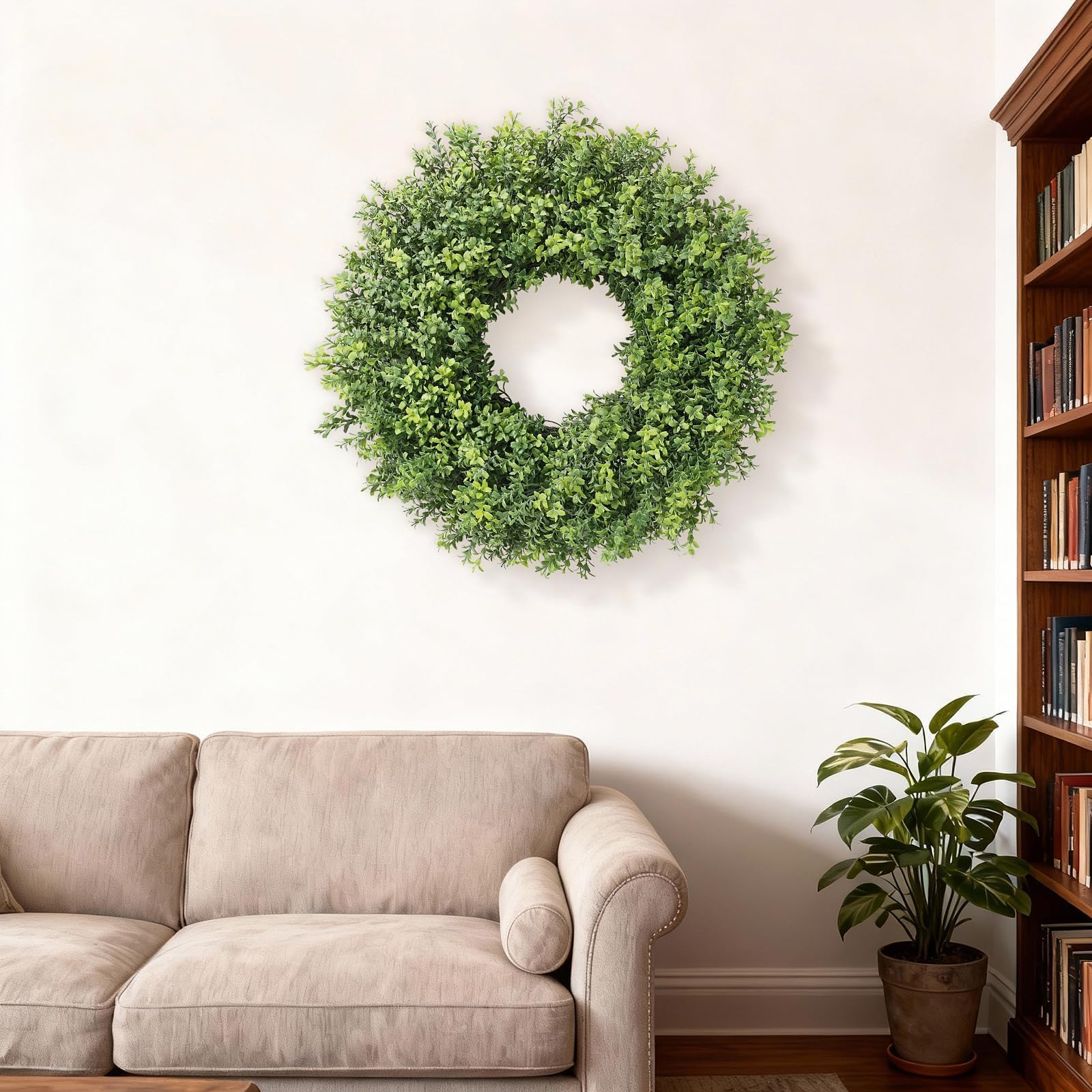 YXZZWL wreath unfolds to 26 inches, fitting most doors and entrances