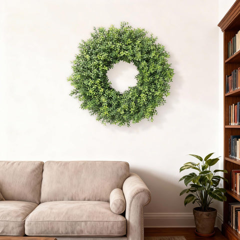 YXZZWL wreath unfolds to 26 inches, fitting most doors and entrances