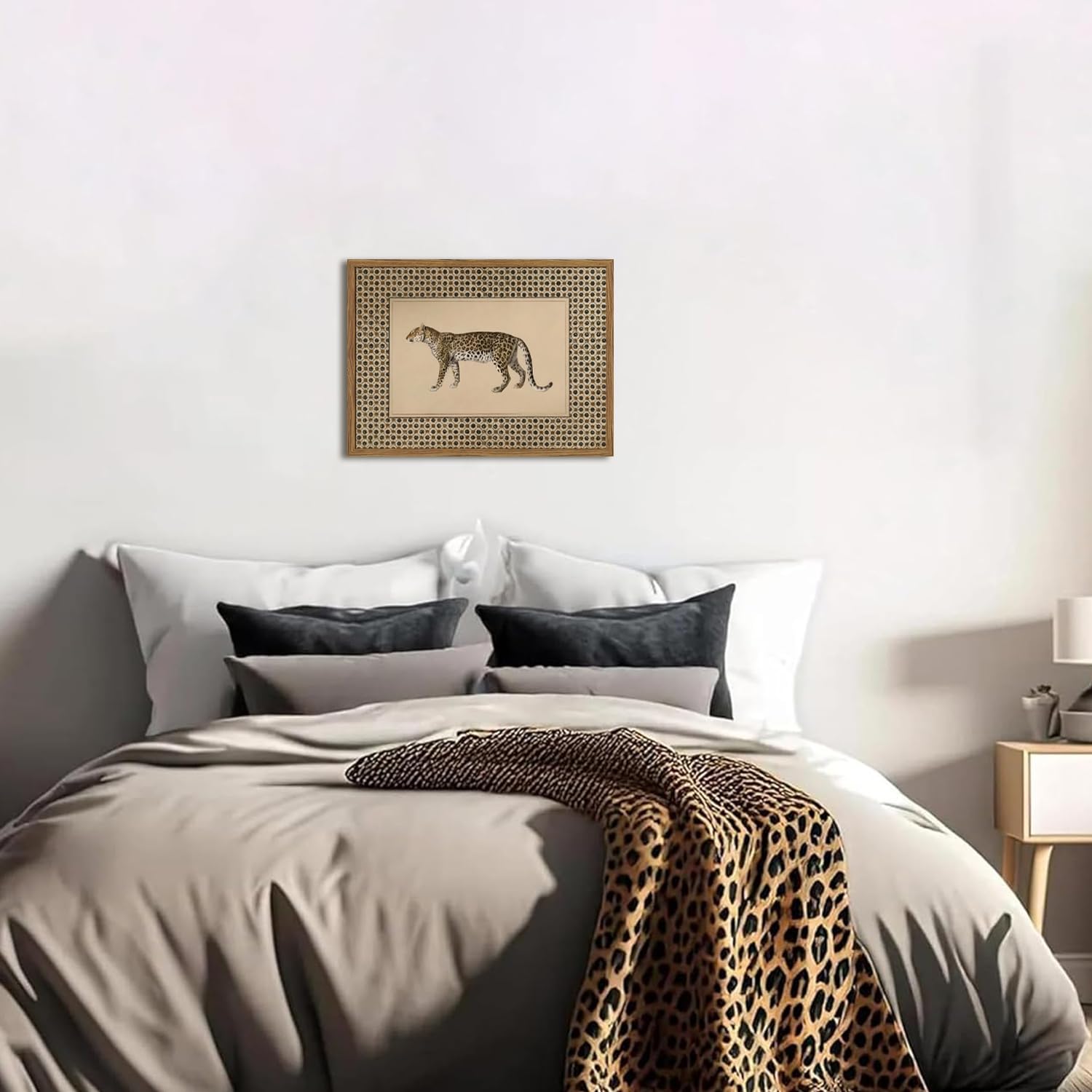YYNISPIN leopard wall art as a focal point in living rooms.
