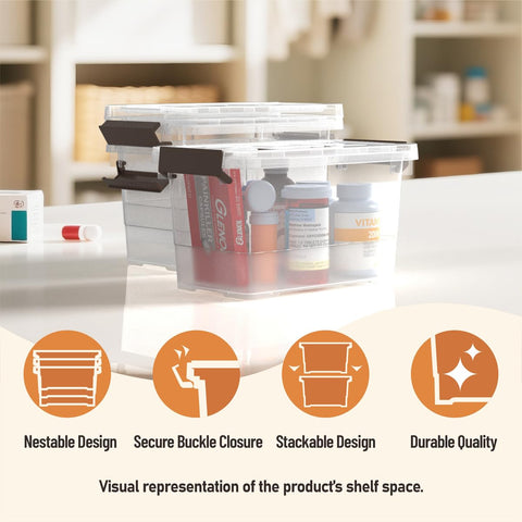 YYXB bins feature black handles for easy transport between rooms