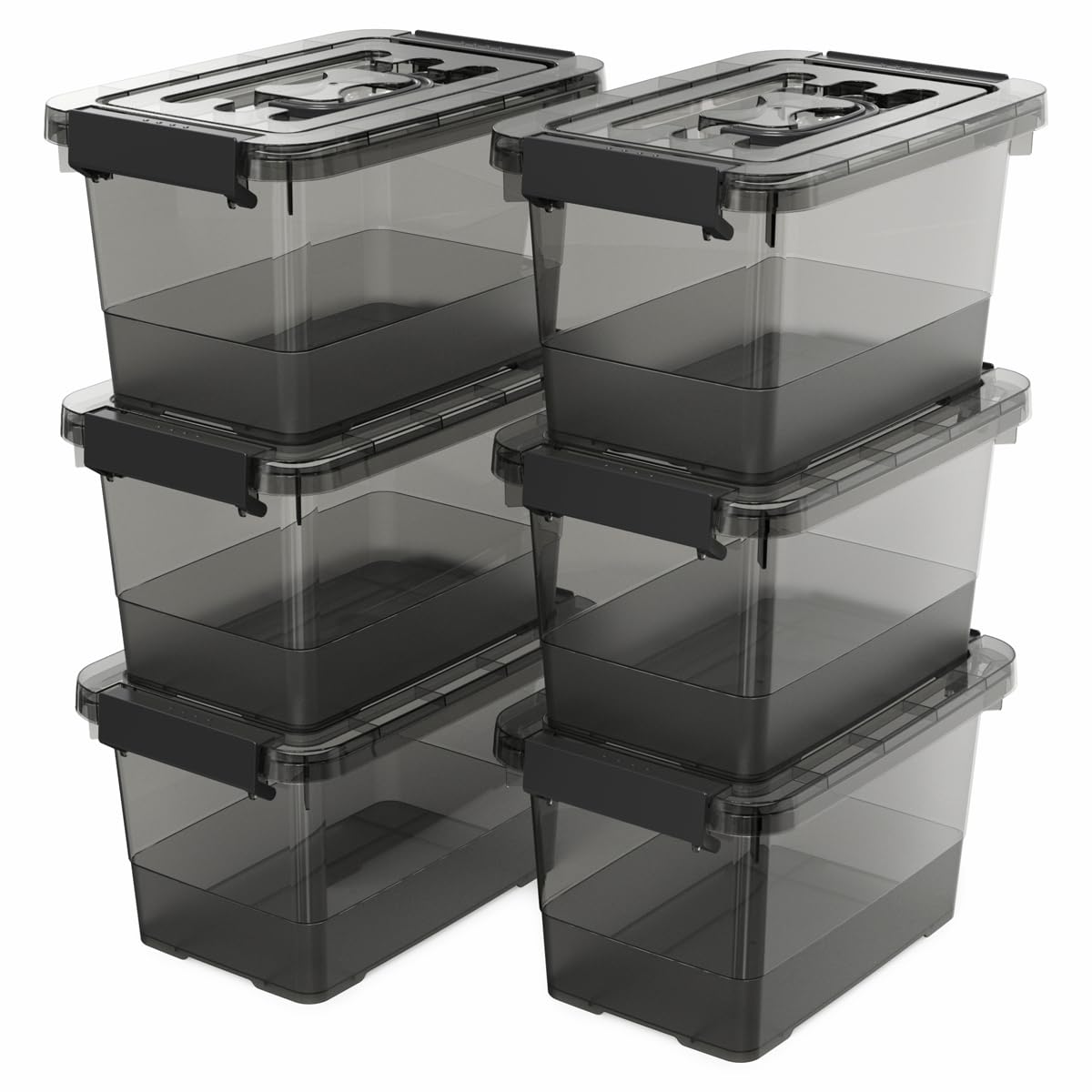 YYXB clear black 4qt bin with lid for visible dust-free storage.