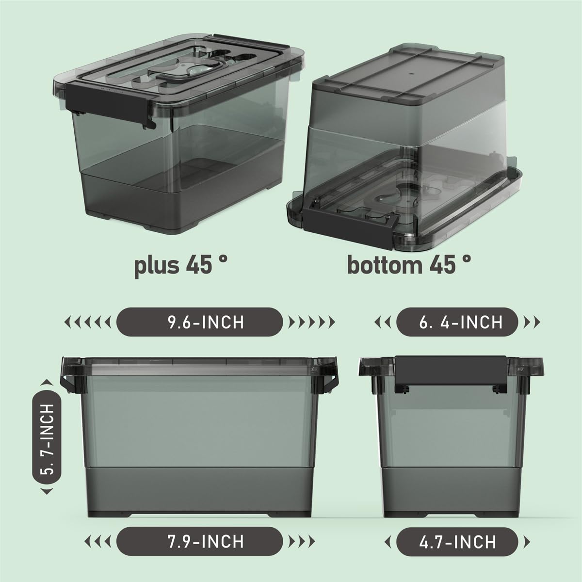 YYXB clear plastic bin showing contents for quick identification