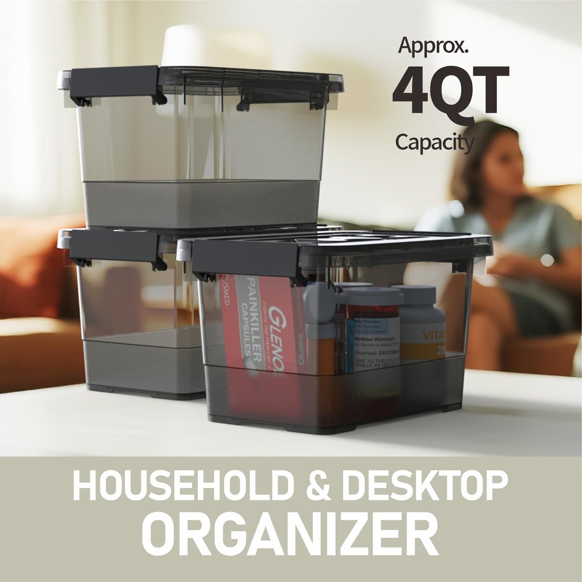 YYXB storage bin with sturdy handle for easy transport