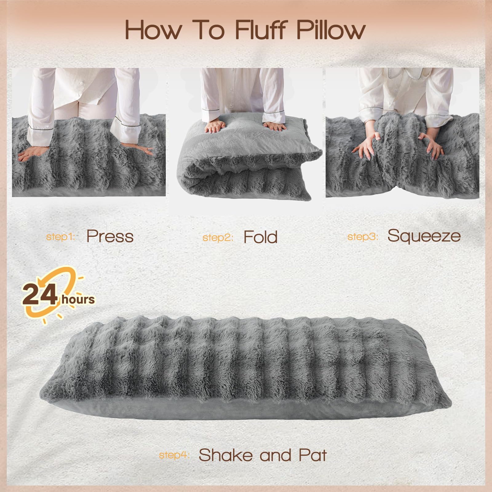 YZ HOME 20x54 inch grey body pillow supports full-body comfort for sleeping and lounging.