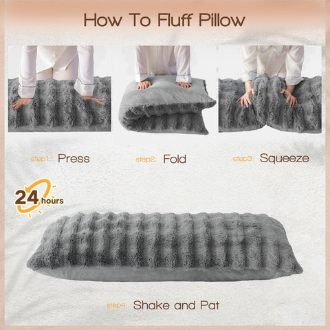 YZ HOME 20x54 inch grey body pillow supports full-body comfort for sleeping and lounging.