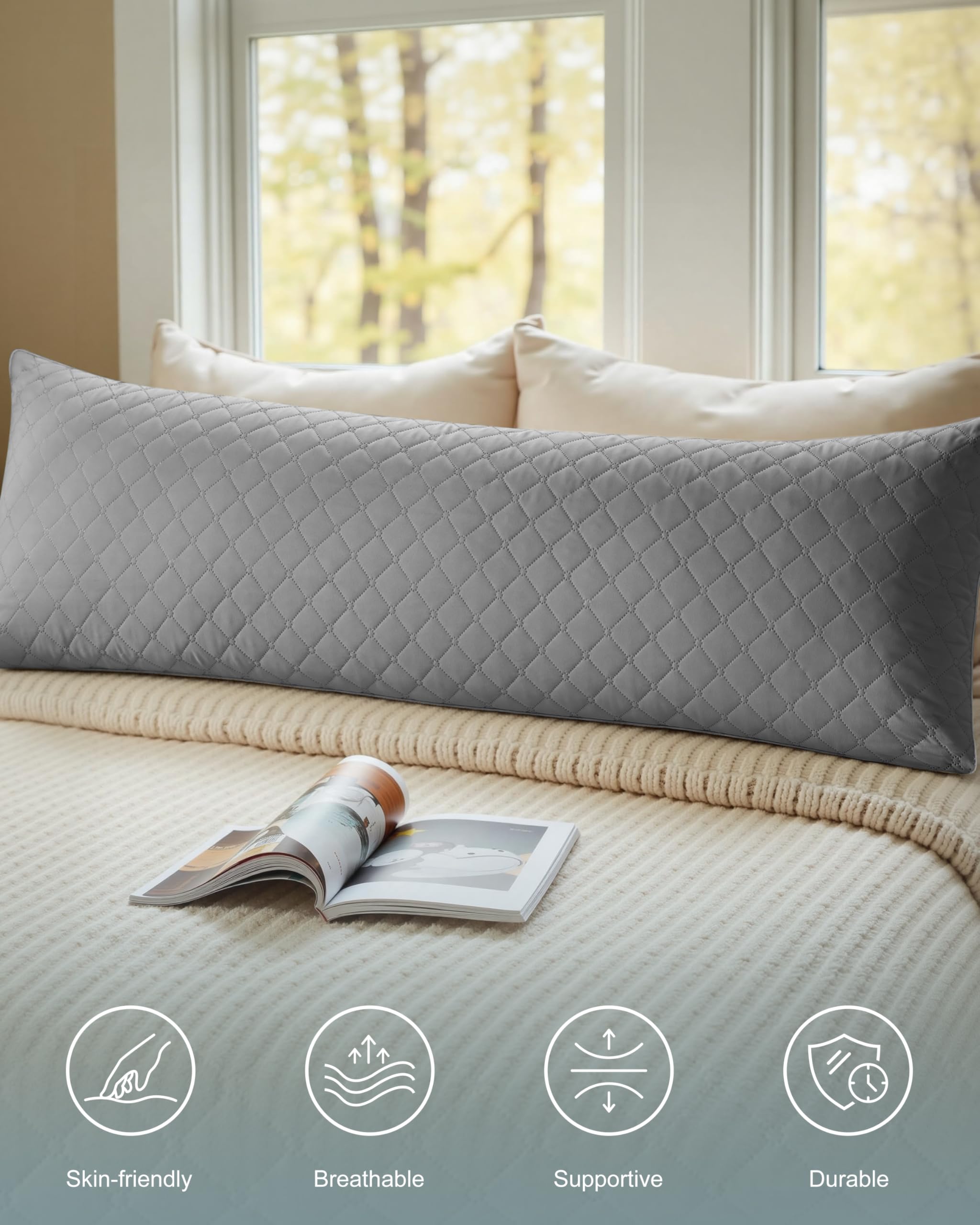 YZ HOME adjustable height pillow adapts to preferred firmness and position.