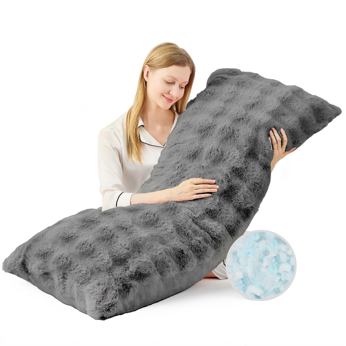 YZ HOME faux fur surface close-up highlighting fluffy texture for cozy sleep comfort.