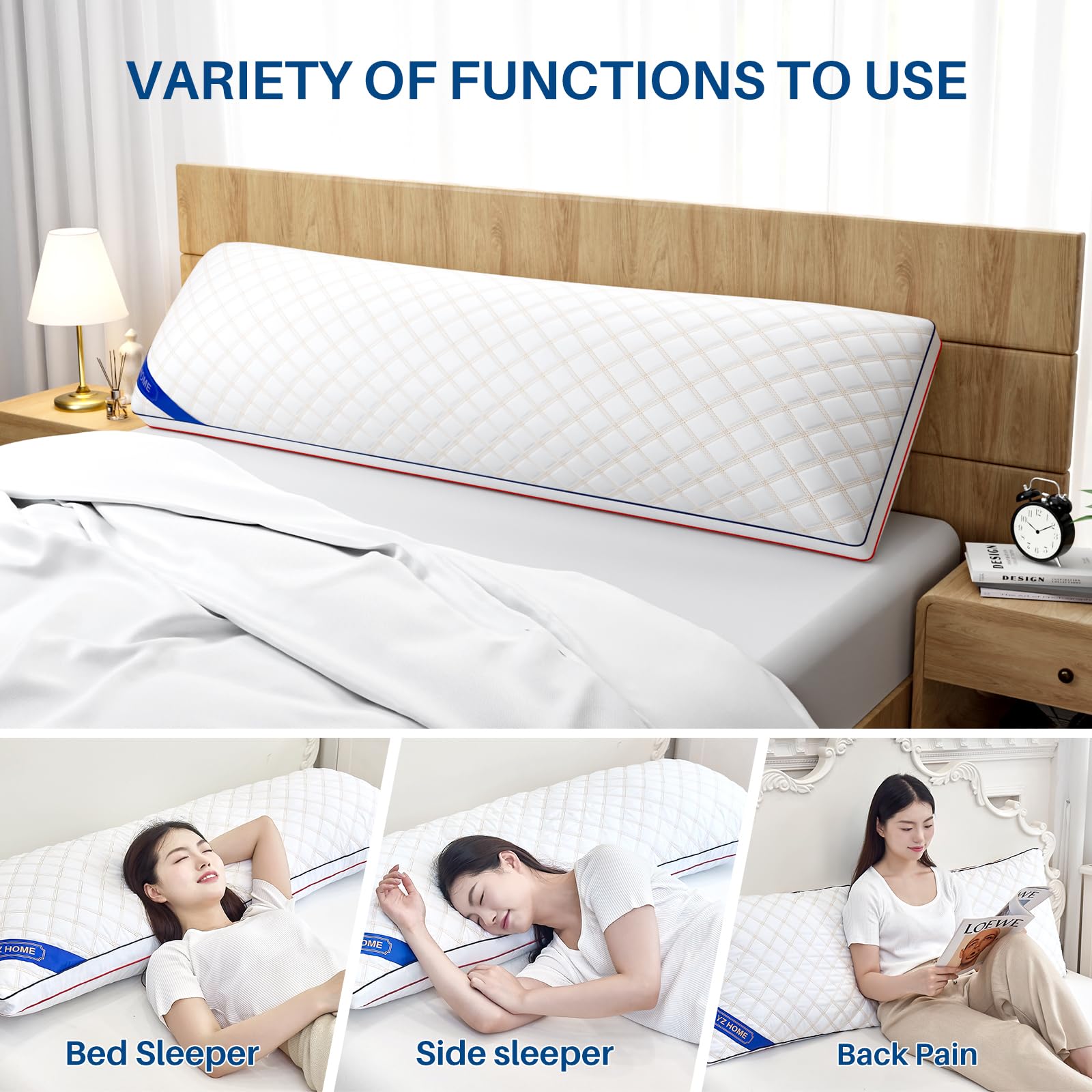 YZ HOME adjustable height feature enables personalized comfort for different sleeping positions
