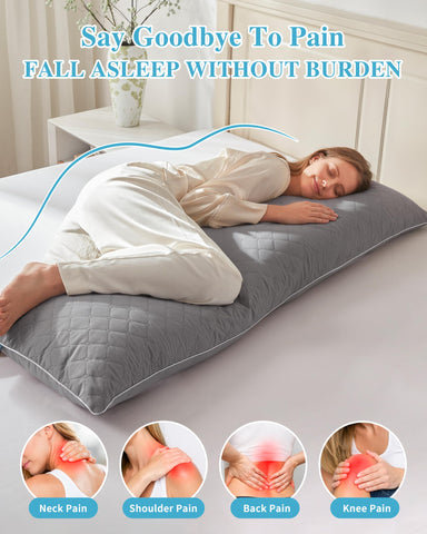 YZ HOME long body pillow showing adjustable height for personalized support.