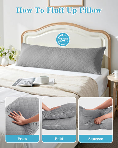 YZ HOME long body pillow vacuum-sealed packaging ready to fluff after unpacking.