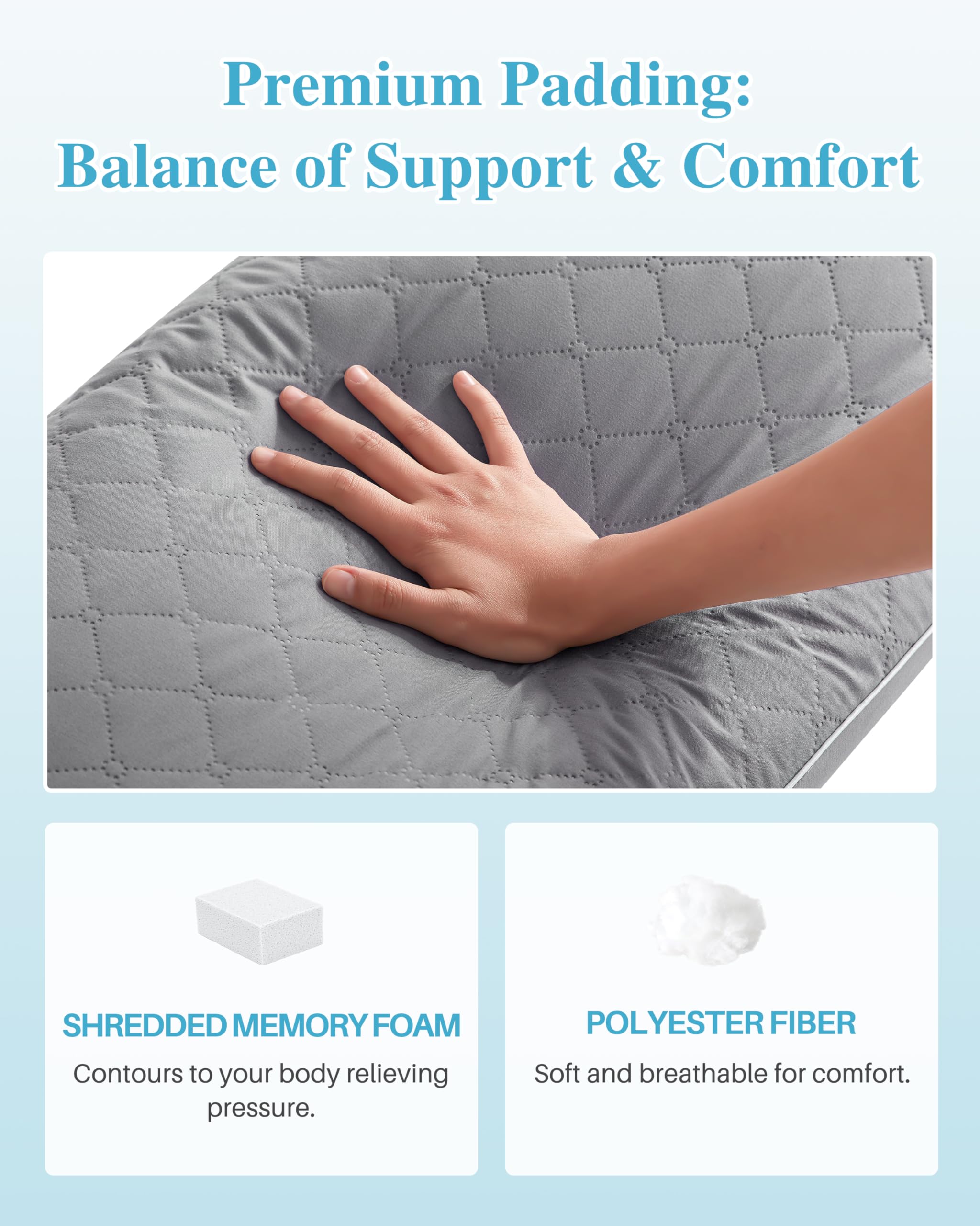 YZ HOME long body pillow zipper pocket design enables easy filling adjustments.