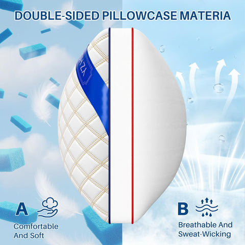 YZ HOME pillow shows the zippered pocket for easy filling adjustments