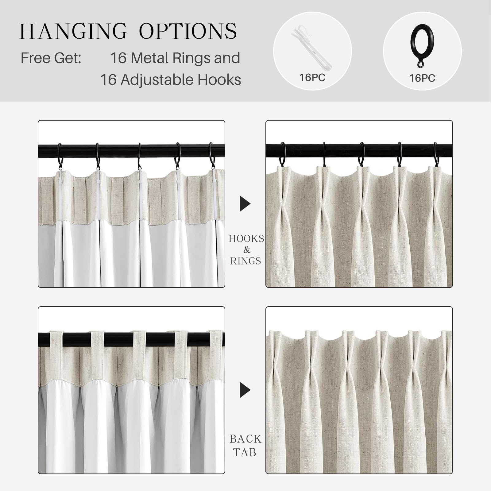 YZ HOME machine washable curtains for easy care in cold water