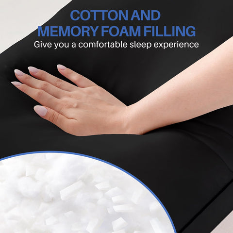 YZ HOME memory foam body pillow insert close-up reveals soft microfiber and breathable memory foam texture