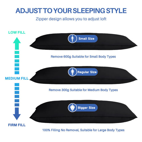 YZ HOME memory foam body pillow insert supports hips and back for restful night