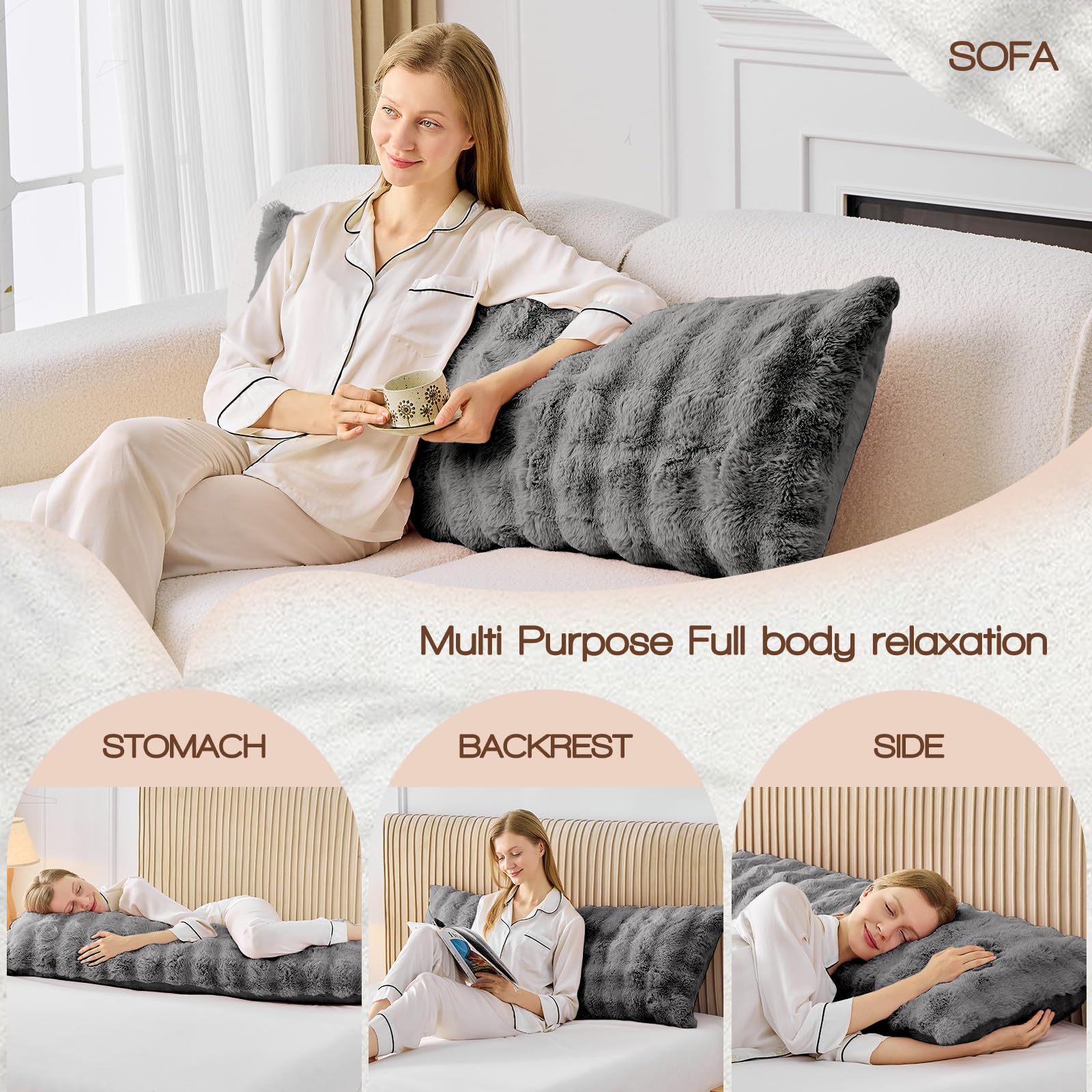 YZ HOME pregnancy-support long body pillow provides full-body comfort for expectant users.