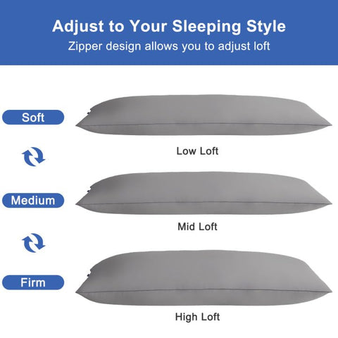YZ HOME memory foam body pillow supports hips, back and neck