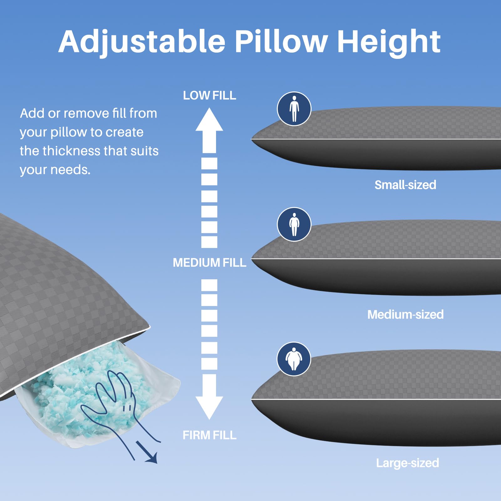 YZ HOME washable grey pillowcase beside the pillow