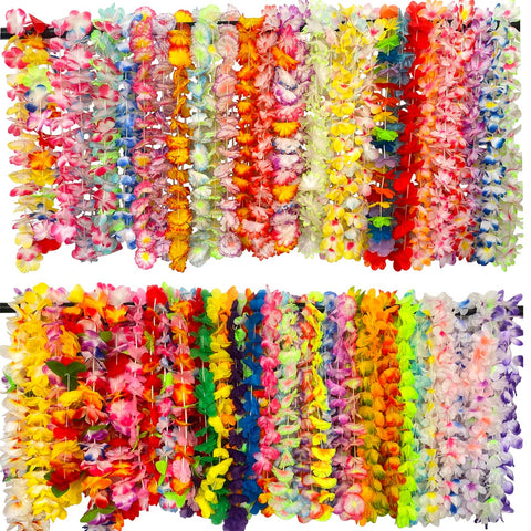Yzoe Gzroe 100-count leis in colorful necklace style for festive luau.