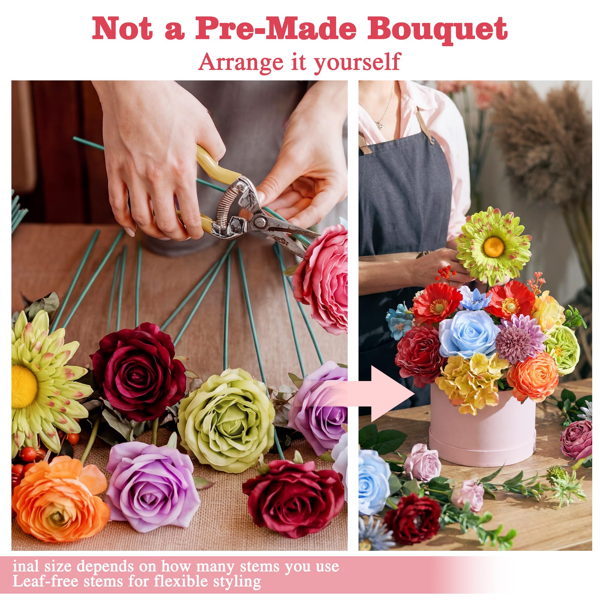 YZXZM separate stems enable customizable arrangements with fuller designs.