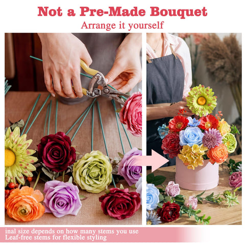 YZXZM separate stems enable customizable arrangements with fuller designs.