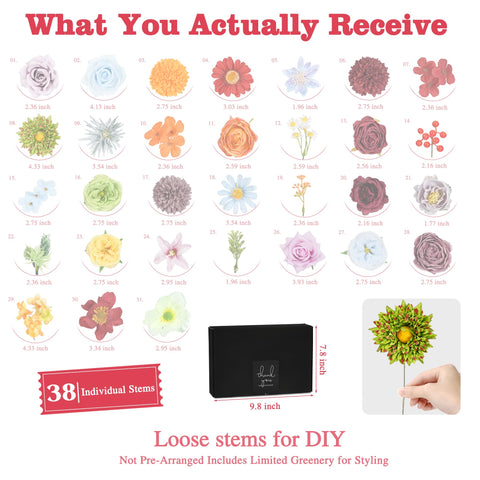 YZXZM silk flowers with bendable stems for easy shaping and layering.