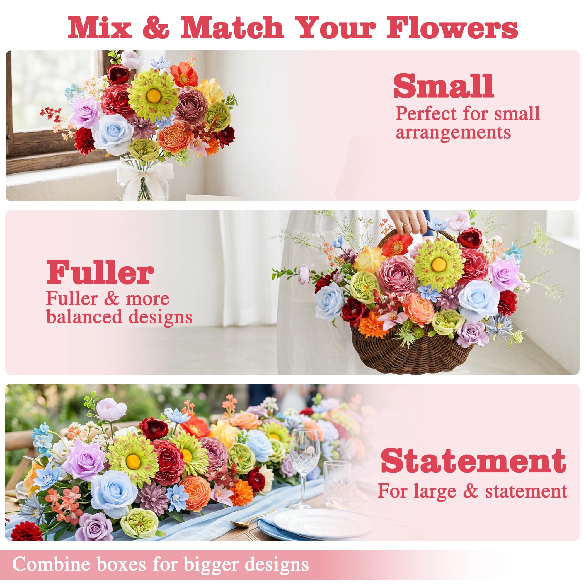 YZXZM wedding centerpiece ideas with realistic petals for elegant decor.