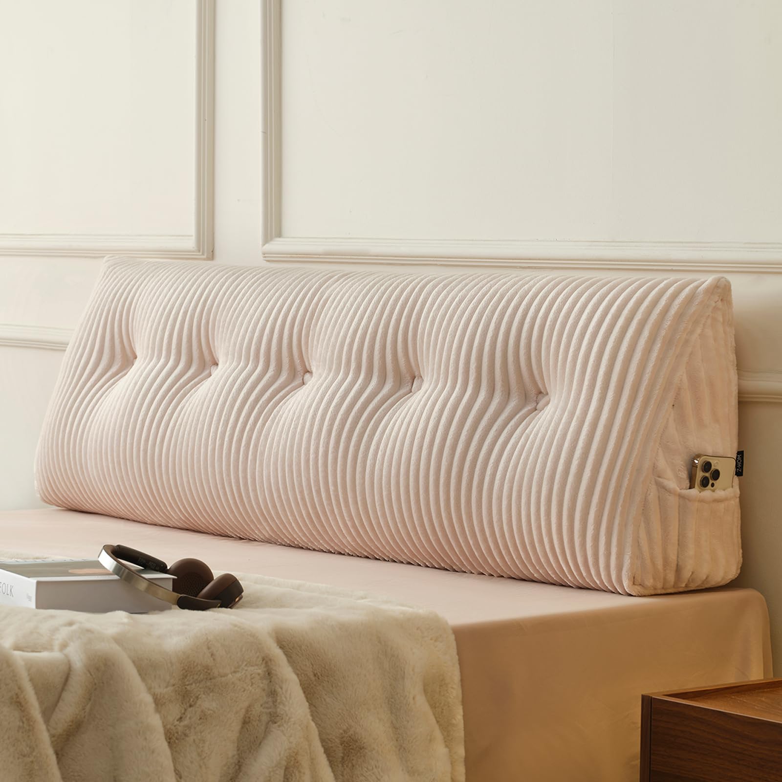 Z-hom Large Headboard Pillow Queen provides a comfortable backrest for reading in bed.