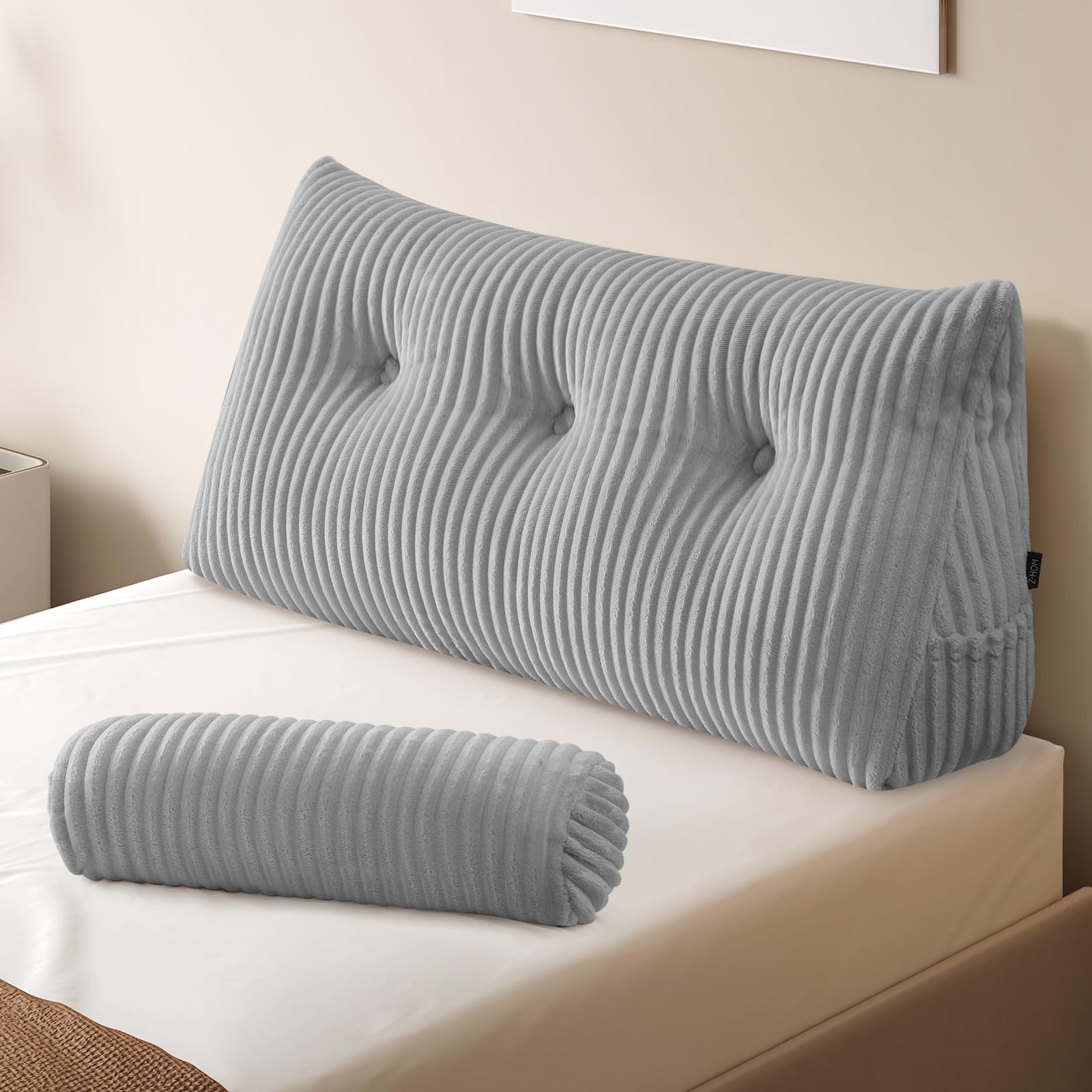 Z-hom large wedge headboard pillow with ergonomic support for sitting up in bed.