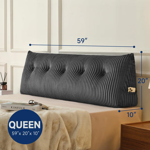Ergonomic wedge design of Z-hom Queen Headboard Pillow supports posture