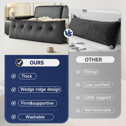 Removable washable cover on Z-hom Queen Headboard Pillow for simple cleaning