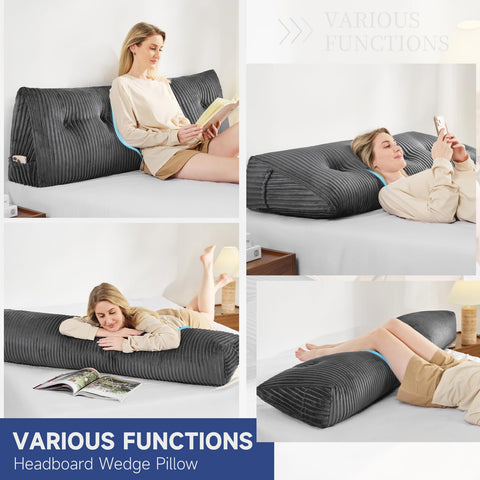 Soft velvet cover of Z-hom Queen Headboard Pillow is durable and easy to care