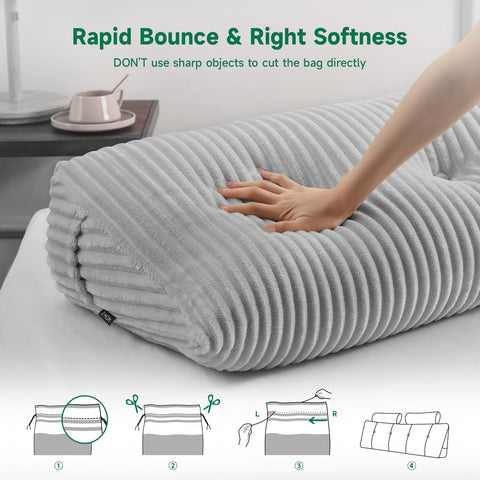 Z-hom reading pillow with roll pillow offers versatile backrest support.