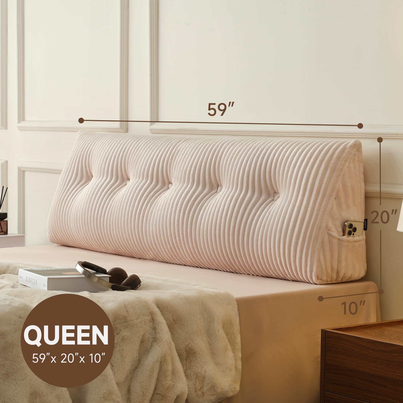 Z-hom Triangle backrest pillow supports upright reading and lounging comfortably.